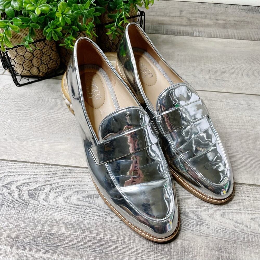 Franco Sarto Metallic Silver Flats